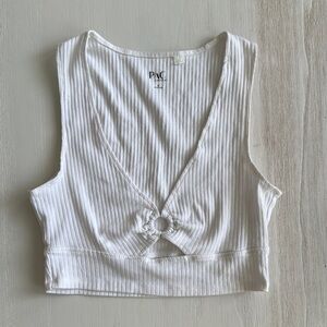 PacSun White Ribbed Crop Top